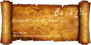 Csatári Ákos névjegykártya